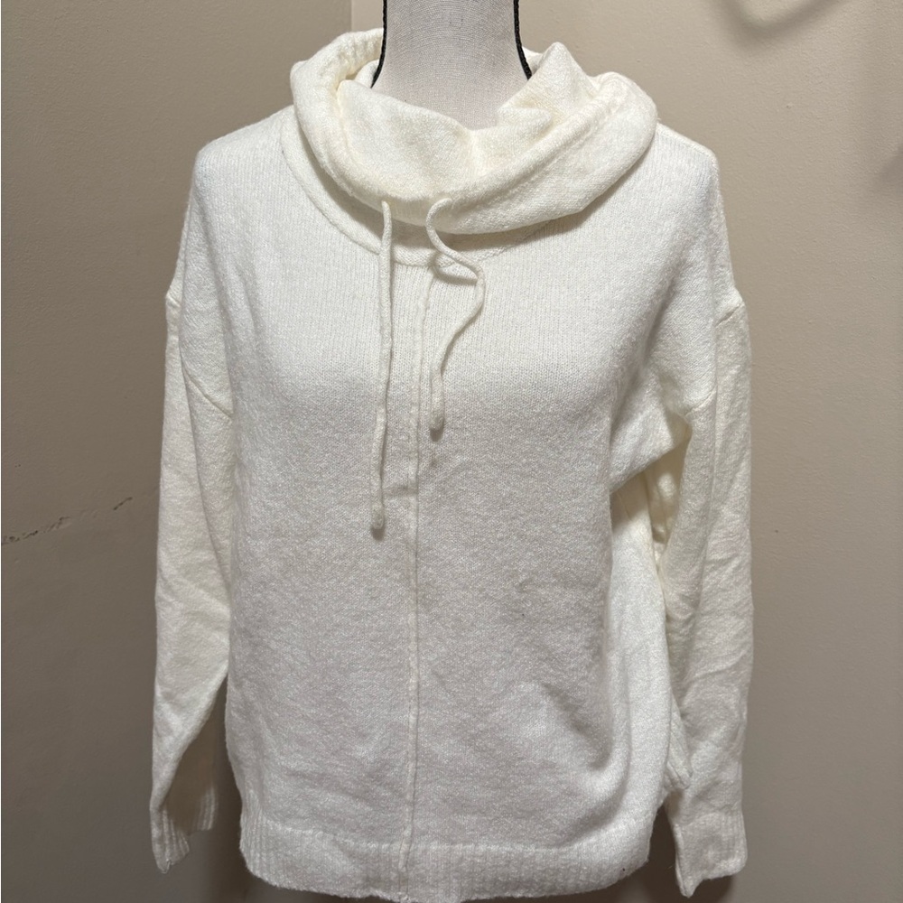 It's Our Time Women's Cream Cowl Neck Sweater